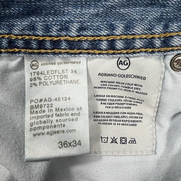 AG Adriano Goldschmied The Graduate Jeans Men's 36x34 Actual 35x31 Casual Grunge - Picture 6 of 10